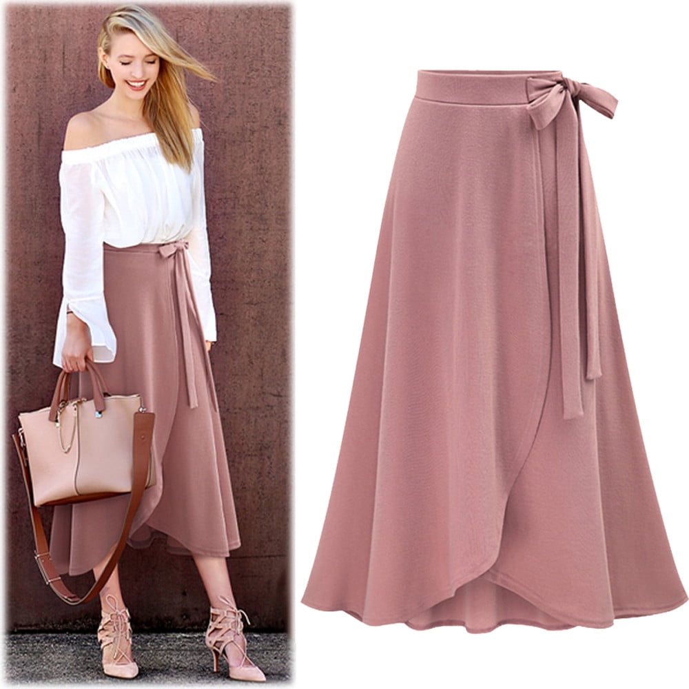 【INCHANT ME】Hope Banding Long Flared Skirt XZNGL Long Skirt for Women Fashion High Waist Skirt Female