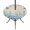 Blue Brown, variant on Round Outdoor Tablecloth with Umbrella Hole and Zipper, Blue Hydrangea Fitted Table Cover with Elastic Edge for 55-60 Inch, Spring Summer Eucalyptus Wooden Waterproof Patio Tablecoths for Picnic