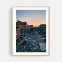 Hooper Street - Manhattan New York Photography Cityscape Street Photography Architecture Sunset City Skyline Oak Framed Wall Art Print 11 x 14 inches