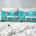thumbnail image 3 of Erosebridal Housse de Couette Football pour Fan de Football Double, Ensemble de Literie Sport pour Enfants Garçons Filles, Ensemble de Lit Rugby Réversible, Housse de Courtepointe Patchwork Ballon avec 2 Taies d'Oreiller pour Chambre (Miami) (Sans Couette), 3 of 5
