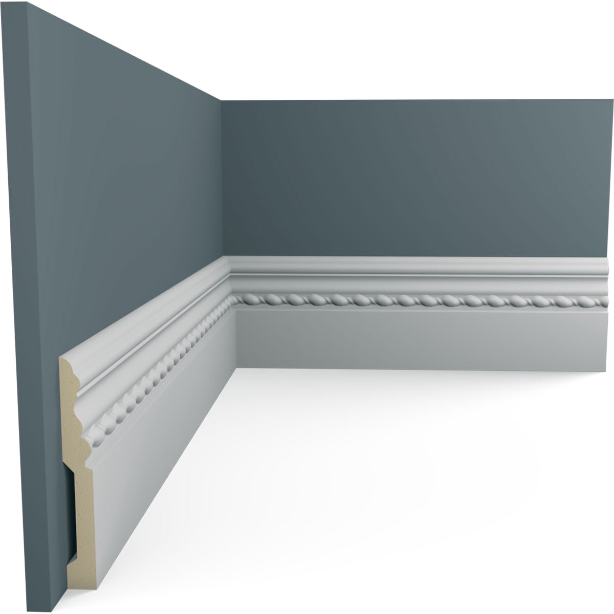 Ekena Millwork 4 1/2"H x 5/8"P x 94 1/2"L Oslo Rope Baseboard Moulding (2-Pack)