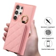 thumbnail image 5 of TECH CIRCLE for Galaxy S23 Ultra Case, Quilted PU Leather Double Magnetic Clasp Shockproof Cover with Card Holder Shoulder Strap Mirror Ring Stand Flip Wallet Case for Galaxy S23 Ultra 6.8",Pink, 5 of 9