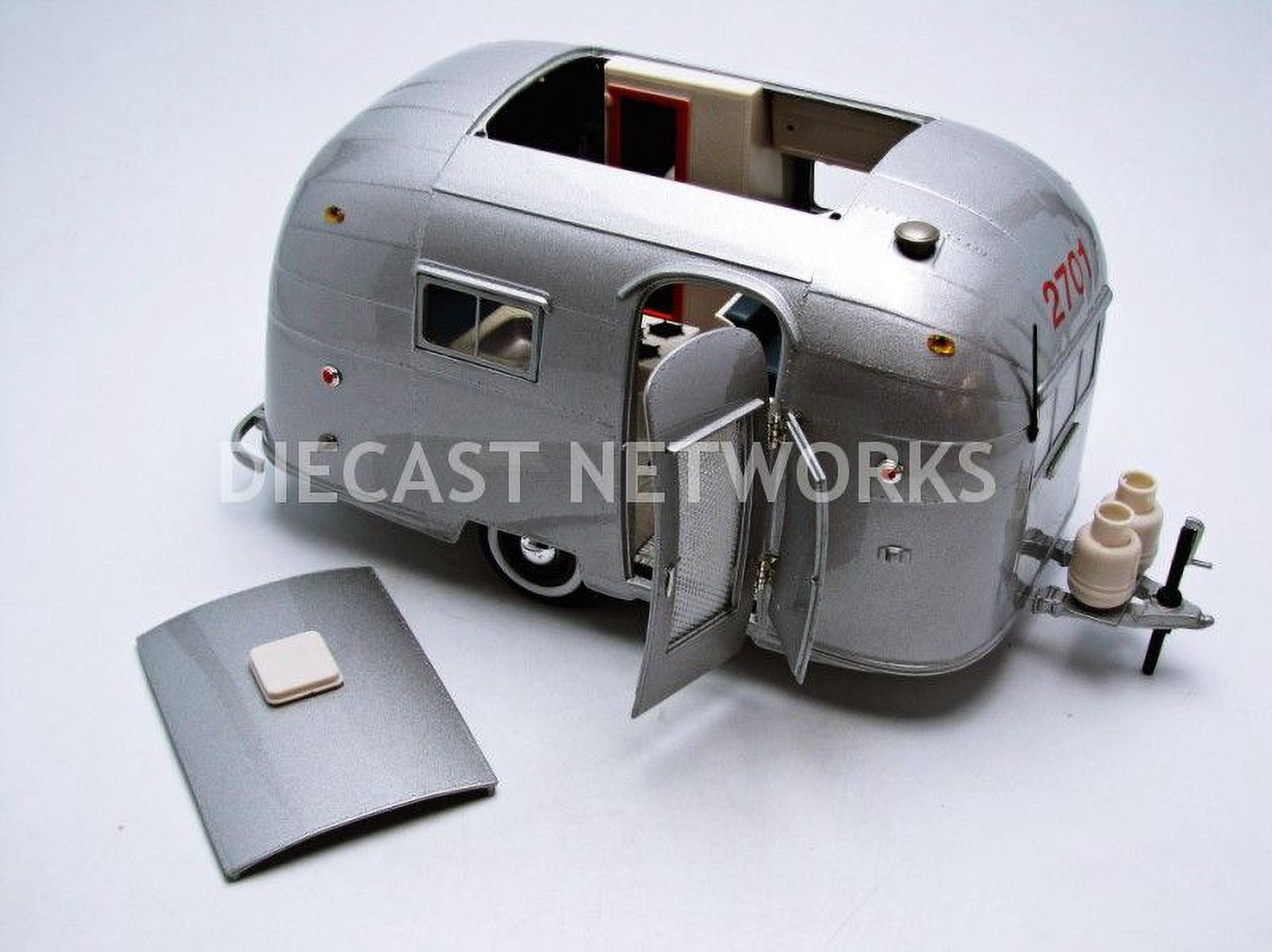 Aluminum Camper Trailer 1/18 Diecast Model by Motorcity Classics