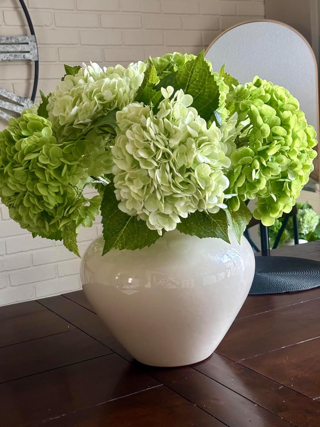 Real Touch Hydrangea Artificial Flowers with Long Stem & Leaves, Full Latex Faux Hydrangea Flowers for Home Decor Party Floral Arrangements Wedding Bouquets Centerpieces(Pink, 3Pcs)