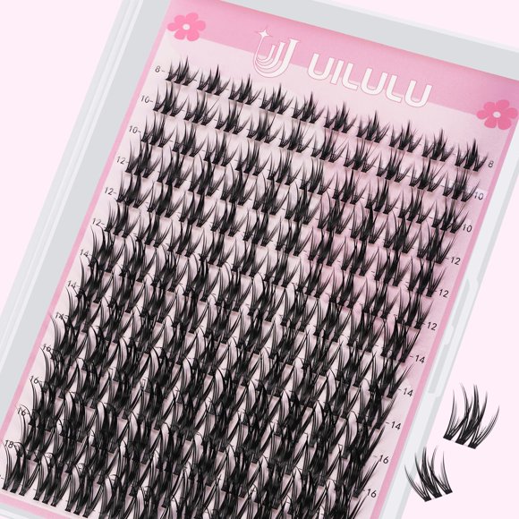 Clústeres de pestañas individuales UILULU, 140 unidades, 0.07D, 8-18 mm, Mix D