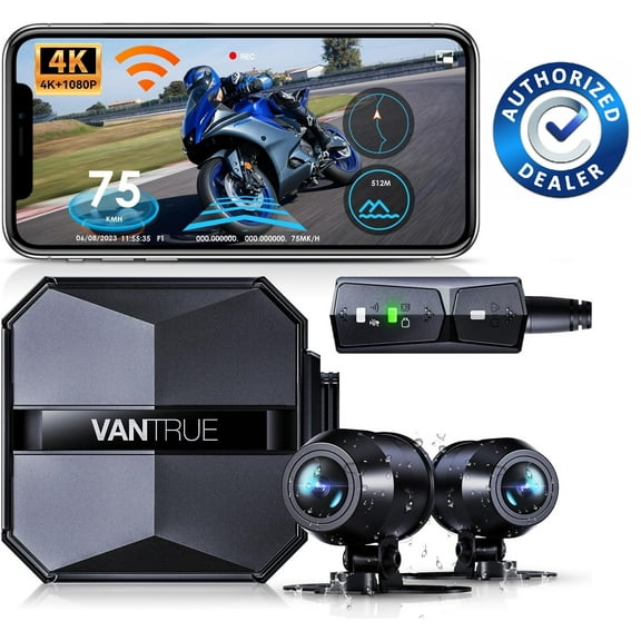 Vantrue F1 Motorcycle 4K Dashcam (4K 1080P) GPS | WiFi | Parking Mode (No SD Card)