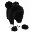 thumbnail image 3 of Toudaret Winter Hat with Scarf Bear Ear Decor Thick Faux Mink Hair Full Protection  Pure Color Headwear Outdoor Activities Cap, 3 of 8