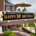 thumbnail image 3 of Large Black Gold Happy Birthday Banner Birthday Party Black Gold Background Decoration Patio Party Signs Birthday Party Supplies for Outdoor Decorations Birthday Party Decorations(50), 3 of 11