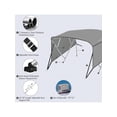 thumbnail image 3 of Bingirl 4 - Bow Bimini Top Boat Cover with 1 - Inch Aluminum Alloy Frame, 2 Straps, 2 Adjustable Rear Support Poles, and Zippered Storage Boot, PU - Coated Canvas, 3 of 6