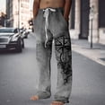 thumbnail image 1 of Men's Casual Linen Blend Pants with Drawstring for Everyday Leisure and Streetwear Styling Relaxed Yet Polished Breathable Spring Summer Autumn Comfort, 1 of 3