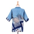 thumbnail image 5 of NOVICA Hand-painted batik cotton blouse, 'Artist on Holiday', 5 of 8