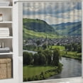 thumbnail image 6 of Fenyluxe Mountain River Clouds Pretty Shower Curtain with Hooks Set 100% Polyester Fiber Bathroom Decor 36x72, 6 of 7