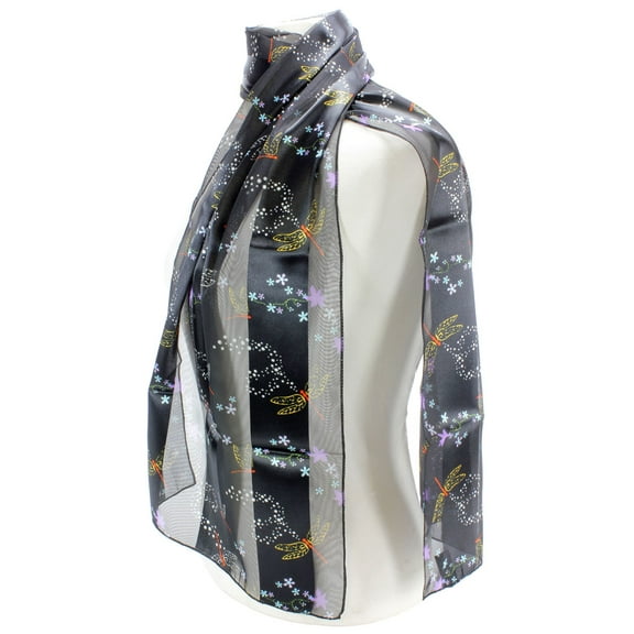 Scarf - Silk Feel Touch - Dragonfly - SF-ON1562BK