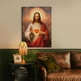 thumbnail image 3 of Unframed Sacred Heart of Jesus Picture Wall Art Divine Mercy Picture Canvas Wall Decor Christ Jesus Portrait Poster Prints Christian Religious Artwork for Living Room Bedroom, 3 of 3