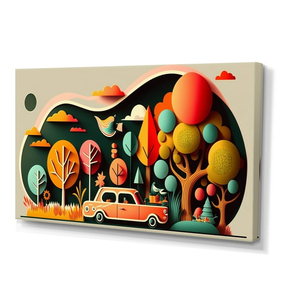 Designart Futuristic Cityscape With Trees II Canvas Wall Art