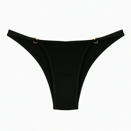 Meiodtion Underwear for Women Seamless No Show Comfort Thong Panties Mid Rise Waistband Stretchable Panty  Black  XS