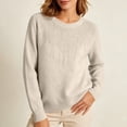 thumbnail image 2 of MYAOYINo Boundaries Womens Glitter Front Detail Round Neck Knit Top Long Sleeve Elegant Blouse, 2 of 9