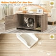 thumbnail image 6 of HOOBRO Stylish Litter Box Cat Litter House Elegant Cat Toilet Hidden Litter Box Furniture With Removable Door Practical Cat Scratch Mat Decorative Coffee Table End Table  Greige and Yellow GY18MW01, 6 of 14
