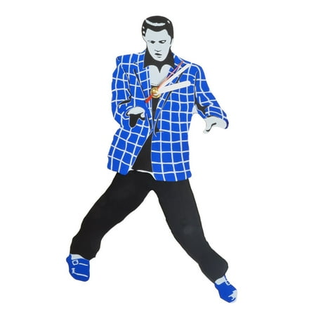 - Blue White Stripe Swinging Leg Clock