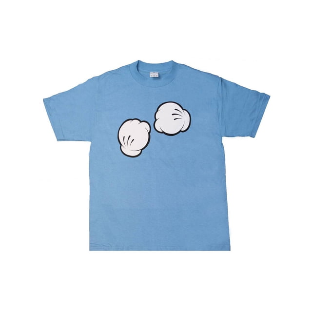 Cartoon Fists Graphic T Light Blue, Large