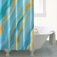 thumbnail image 4 of Blue and Gold Marble Shimmer Streaks Pattern Shower Curtain 72"x72" ,Bathroom Decorative Shower Curtains Set with 12 Hooks,Modern Waterproof Washable Shower Curtain, 4 of 6