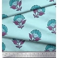thumbnail image 3 of Soimoi Polyester Crepe Fabric Leaves & Floral Block Decor Fabric Printed Yard 42 Inch Wide, 3 of 3