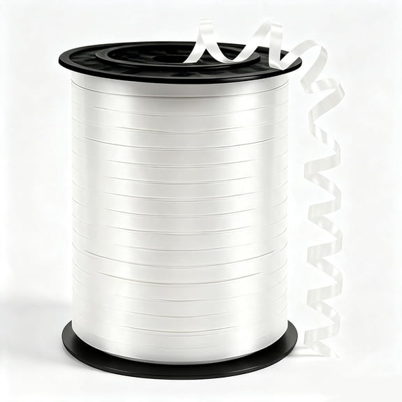 TUWAFE White Curling Ribbon,500 Yards Ribbons for Crafts,1\/5 Inch Ribbon,Balloon String, Party Decoration,Ribbons for Florist Flower Bows for Graduation Supplies