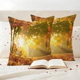 thumbnail image 3 of Orange Autumn Leaves Outdoor Waterproof Pillow Covers, Fall Trees Forest Country Rustic Decorative Square Throw Pillowcase Sofa Cushion Sham for Patio/Couch/Chair, 26"x26" 2 Pack, 3 of 8