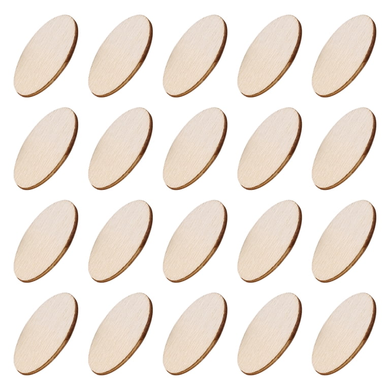 200Pcs Unfinished Wood Oval Slices – MDF Craft Blanks For Painting, Resin, DIY Decor (2.3x1.2cm)
