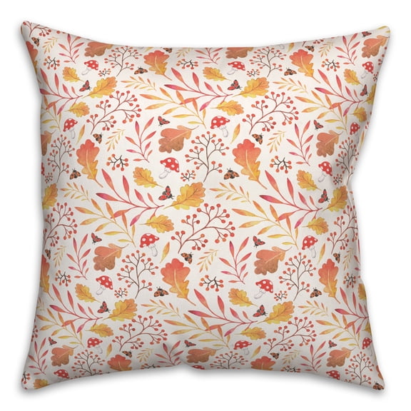Creative Products Watercolor Fall Leaves 16 x 16 Spun Poly Pillow