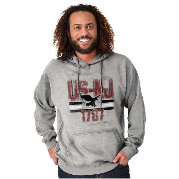 New Jersey Vintage Bald Eagle Cool Unisex Plus Fleece Graphic Hoodie Brisco Brands 2X