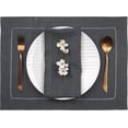 thumbnail image 3 of SHIQI-Linen Ensemble de Sets de Table 4- 100 % Lin Pur Gris Anthracite 14 x 19 Pouces - Ourlet Classique, Lavable, 3 of 4