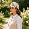 thumbnail image 5 of Pearls Embroidered Baseball Cap, Christian Religious Hat, Vintage Floral Pearl Decorative Adjustable Baseball Sun Hat for Outdoor Woman Man, 5 of 7