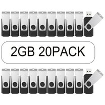 USB Flash Drive 2GB 20 Pack, Bulk USB 2.0 Flash Drives Thumb Drive Swivel Memory Stick Jump Drive Pen Drive( Black, 2 GB*20 PACK)