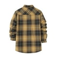 thumbnail image 3 of HAOTAGS Plaid Shirts for Men Casual Button Long Sleeve Flannel Shirt for Spring Fall Yellow Size 2XL, 3 of 8