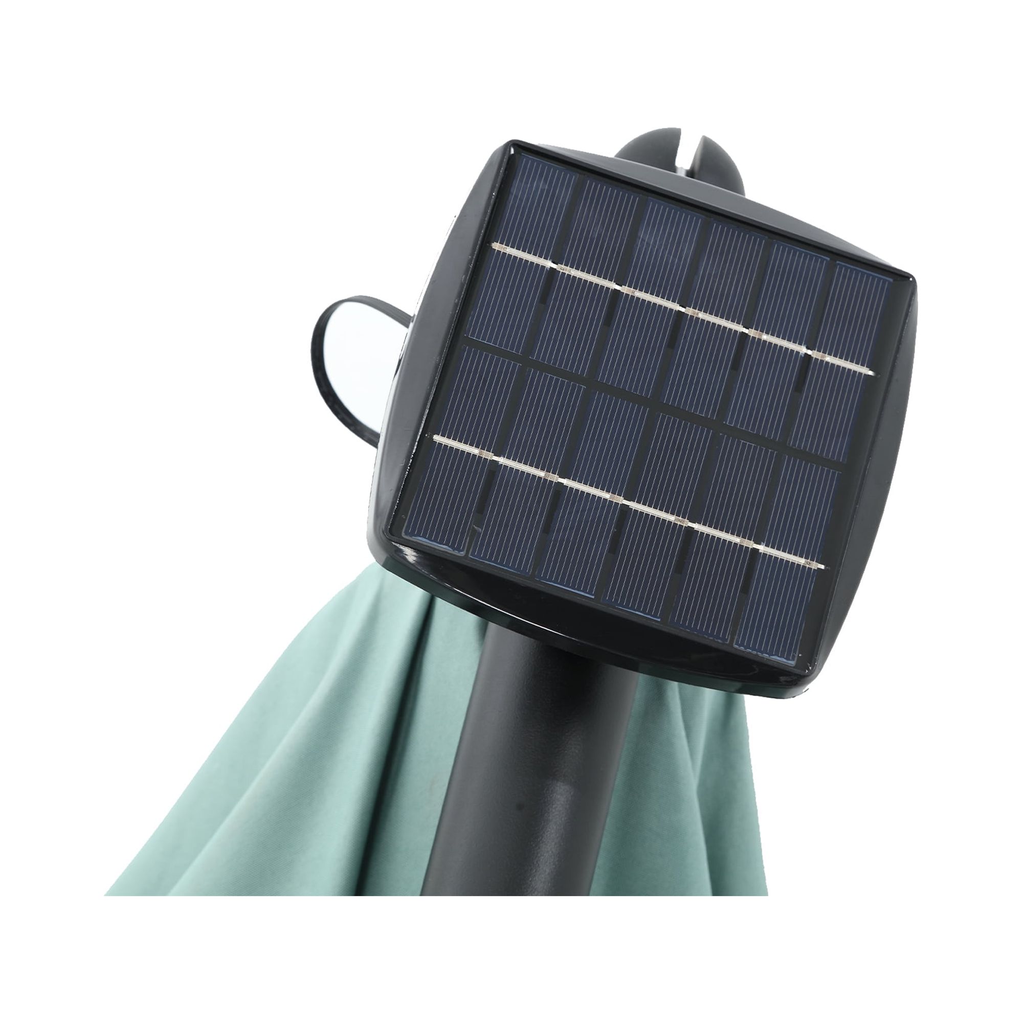 Solar LED Offset Hanging Patio Umbrella 10-Foot with 40 LED Lights and Tilt Adjustment, Outdoor Cantilever Umbrella for Backyard and Deck, Light Green