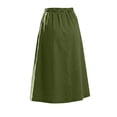 thumbnail image 4 of JGGSPWM Women's Linen Button Down Midi Skirt High Waist A-Line Casual Fashion Summer Vacation Skirt with Pockets Drawstring Cotton Skirts Green L, 4 of 8