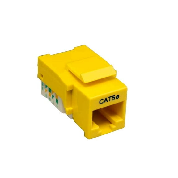 Kentek CAT5e Tool less Keystone Jack RJ45 Category 5E Ethernet Network ToolLess 110 Type Yellow
