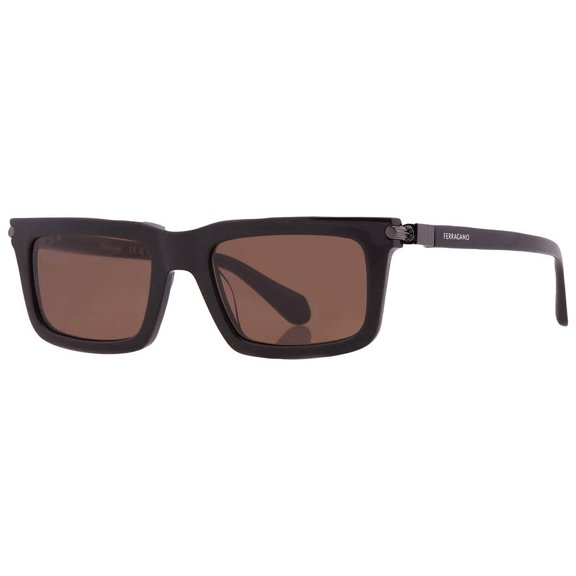 Salvatore Ferragamo SF 2015S Plastic Mens Rectangular Sunglasses Brown 53mm Adult