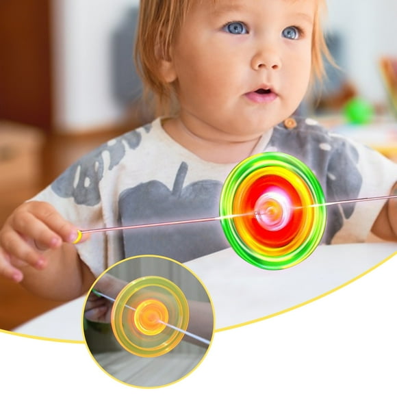 Noehoiugi Colorful Pull String Flywheel Light Toy, Glow Up Spinning Wheel Novelty, Fun Party Gift For Boys And Girls On Birthday And Christmas