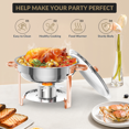 thumbnail image 5 of Garvee Ensemble de 4 Buffets à Réchaud de 5 Qt, Ensembles de Serveurs Alimentaires Ronds en Acier Inoxydable avec Réchauds et Réchauds, 5 of 5