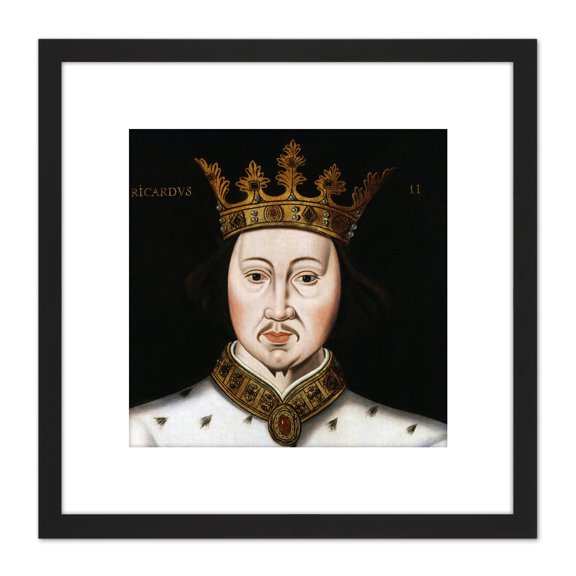 Anonymous Portrait King Richard II England Painting 8X8 Inch Square Wooden Framed Wall Art Print Picture with Mount