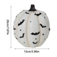 thumbnail image 2 of Halloween Decorations White Pumpkin Resin Statue with Black Bat and Star , Seasonal Tabletop Halloween Decor for Home, Entryway,Shelf or Party Display, 2 of 5