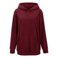 thumbnail image 4 of BODOAO Hoodies for Women 2025 Winter Oversized Sweatshirt Cute Y2K Hoodie Womens Sweatshirts Pullover Trendy Outfits Fashion Tops Fall Outfits 2025 Fall Winter Fashion Clothes Wine XXL, 4 of 9
