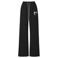thumbnail image 7 of DJDLJWCJ Teen Girls Wide Leg Sweatpants Winter Warm Elastic Waist Drawstring Baggy Pants Side Pocket Athletic Pants Black Size 5, 7 of 7