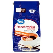 Great Value French Vanilla Medium Roast Ground Coffee, 12 oz, Bag