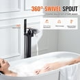 thumbnail image 5 of Freestanding Bathtub Faucet, Floor Mount, Freestanding Tub Filler, Shower Mixer Taps, Two Water Modes, 360° Swivel Spout, for Bathing & Showering Pet Bathing Cleaning Drains Toilet Flushing, 5 of 11