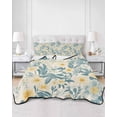 thumbnail image 3 of Spring Meadow Blooms Twin XL Size Down Alternative Comforter, Lightweight Comforter Quilt Bedding Set with Pillow Shams Teal Yellow Botanical All Seasons Bed Comforter Duvet Insert 68"x98", 3 of 7