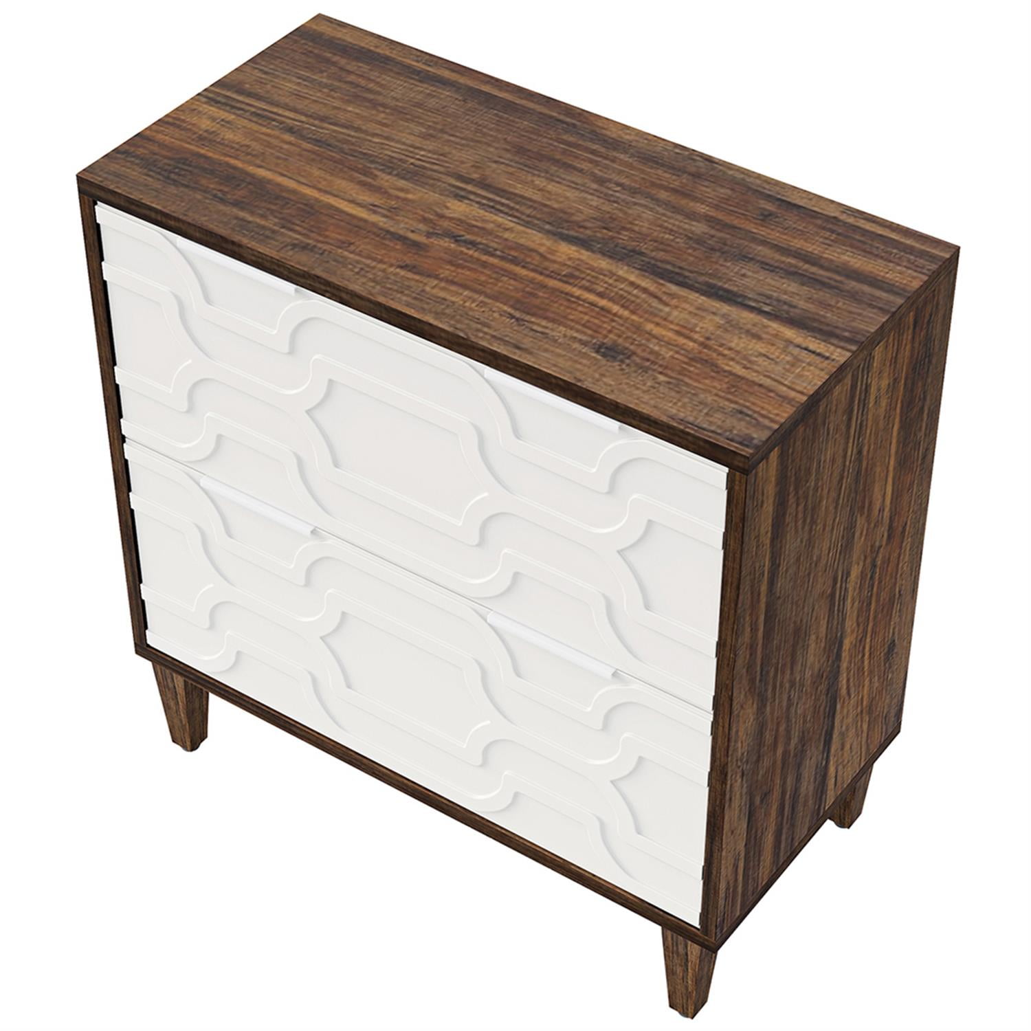 Demi Bonn 2-Drawer File Cabinet, Wood Filing Cabinet for Home Office, Printer Stand, for A4, Letter-Size Documents, Storage Cabinet for Home Office, Brown