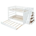thumbnail image 5 of Aukfa Full over Full Bunk Bed with Trundle and Staircase, Wood Bunk Bed with 4 Storage Drawers for Kids, Teens - White, 5 of 8